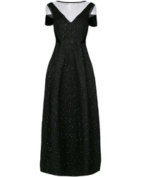 Robe en laine noire Talbot Runhof