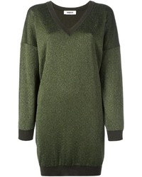 Robe en laine olive Marios