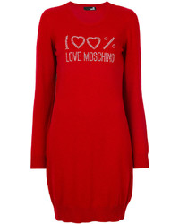 Robe en laine rouge Love Moschino