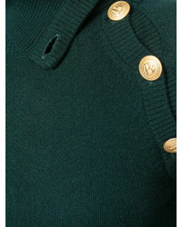 Robe en laine vert foncé PIERRE BALMAIN