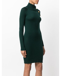 Robe en laine vert foncé PIERRE BALMAIN