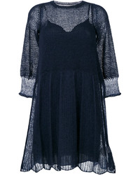 Robe en mohair en tricot bleu marine