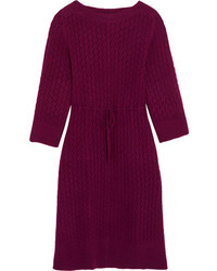 Robe en mohair en tricot pourpre foncé