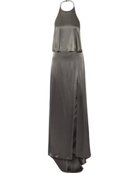 Robe en satin gris foncé