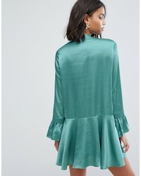 Robe en satin vert menthe Sister Jane