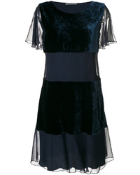 Robe en soie bleu marine Alberta Ferretti