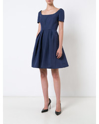 Robe en soie bleu marine Carolina Herrera