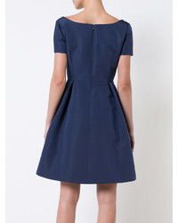 Robe en soie bleu marine Carolina Herrera