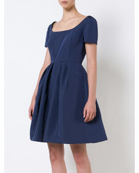 Robe en soie bleu marine Carolina Herrera