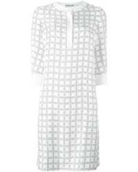 Robe en soie géométrique blanche Christian Dior
