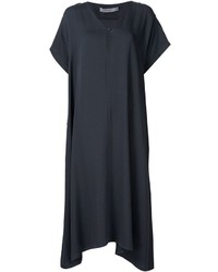 Robe en soie gris foncé Dusan