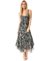 Robe en soie gris foncé Haute Hippie