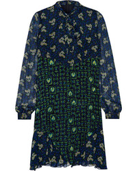 Robe en soie imprimée bleu marine Anna Sui