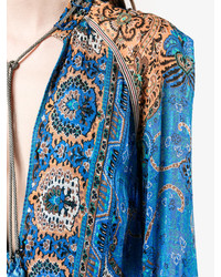 Robe en soie imprimée bleue Etro