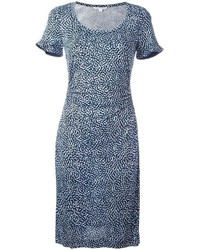 Robe en soie imprimée bleue Diane von Furstenberg