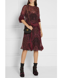 Robe en soie imprimée bordeaux Etro