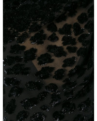 Robe en soie imprimée léopard noire Saint Laurent