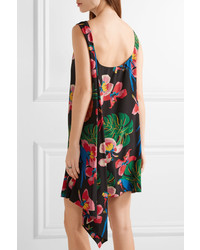 Robe en soie imprimée noire Valentino