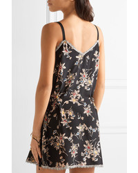 Robe en soie imprimée noire Anna Sui