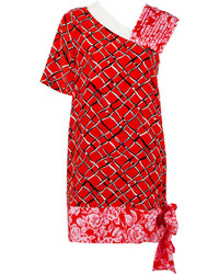 Robe en soie imprimée rouge MSGM