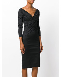 Robe en soie noire Talbot Runhof