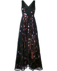 Robe en soie noire Talbot Runhof