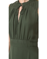 Robe en soie olive Parker