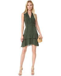 Robe en soie olive Parker