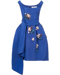 Robe en soie ornée bleue