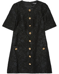 Robe en soie ornée noire Dolce & Gabbana