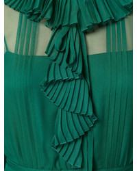 Robe en soie plissée verte No.21