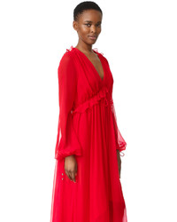 Robe en soie rouge Prabal Gurung