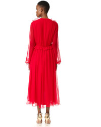 Robe en soie rouge Prabal Gurung