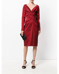 Robe en soie rouge Talbot Runhof