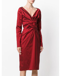 Robe en soie rouge Talbot Runhof