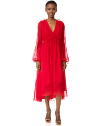 Robe en soie rouge Prabal Gurung