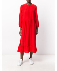 Robe en soie rouge Semi-Couture