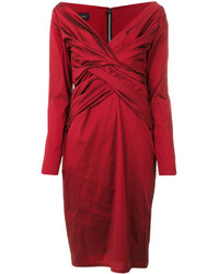 Robe en soie rouge Talbot Runhof