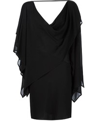 Robe en soie tressée noire