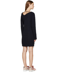 Robe en tricot bleu marine MSGM