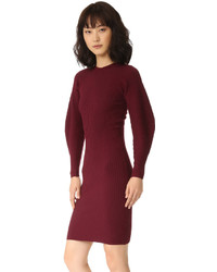 Robe en tricot bordeaux Thierry Mugler