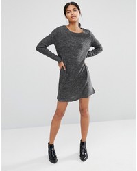 Robe en tricot gris foncé Vila