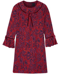 Robe en velours à fleurs rouge Anna Sui