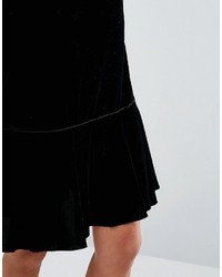 Robe en velours noire Mango