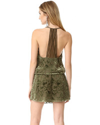 Robe en velours olive Haute Hippie