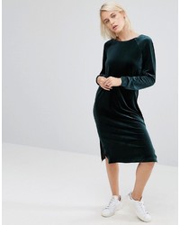 Robe en velours vert foncé Asos