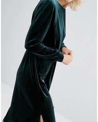 Robe en velours vert foncé Asos