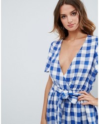 Robe en vichy bleue Asos