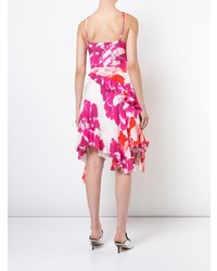 Robe évasée à fleurs fuchsia Josie Natori