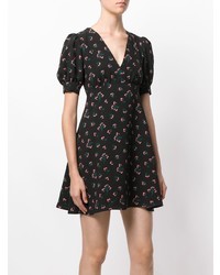 Robe évasée à fleurs noire Vivetta